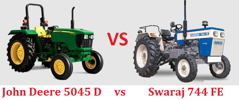 John Deere 5045 D compared with Swaraj 744 FE